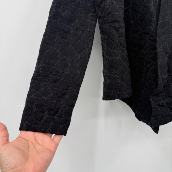 Eileen Fisher Cardigan Women Large Black Comfy Wool Blend Open Front Sweater - Picture 2 of 13